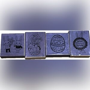New Easter Theme Border Rubber Stamps 4 PCS Scrapbooking Craft Art Journal